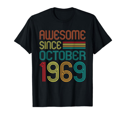 Awesome Since October 1969 Retro 55th Birthday 55 Years Old T-Shirt