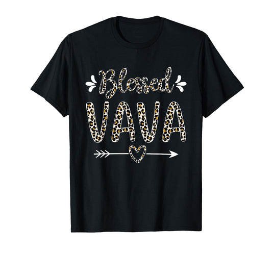 Blessed Vava Grandma Grandmother Cute Leopard Mothers Day T-Shirt
