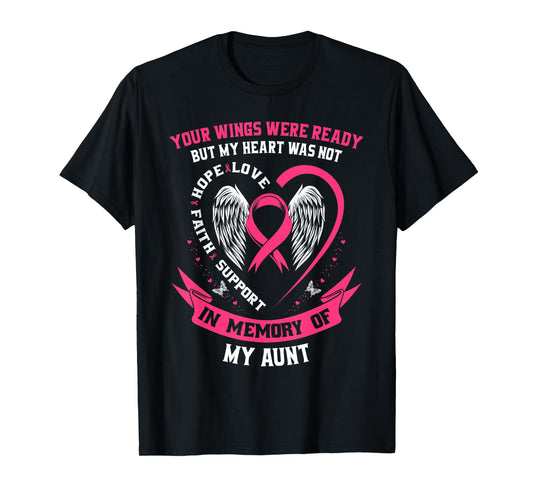 Memorial Gifts Loss of Aunt Breast Cancer Awareness Shirts T-Shirt