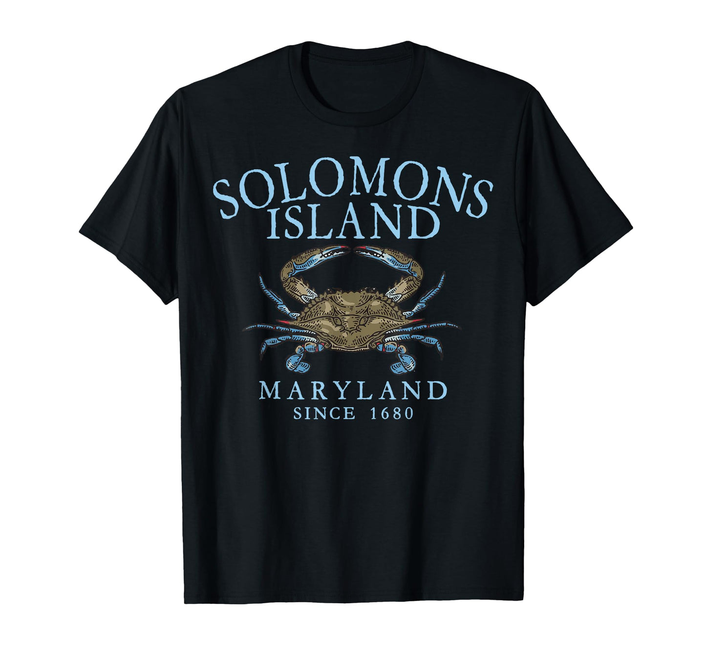 Solomons Island Maryland Blue Crab Since 1680 Pale Blue T-Shirt