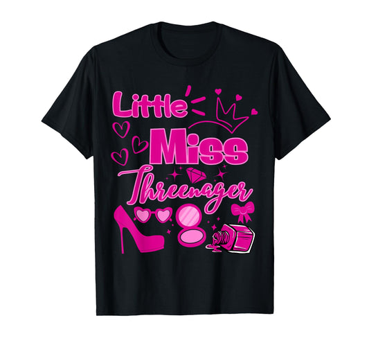 Miss Threenager 13 Birthday Girls Salon SPA Makeup Party T-Shirt