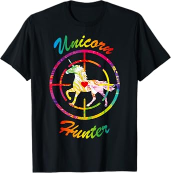 Unicorn Hunter Mens Boys Rainbow Horse Humor Hate Unicorns T-Shirt