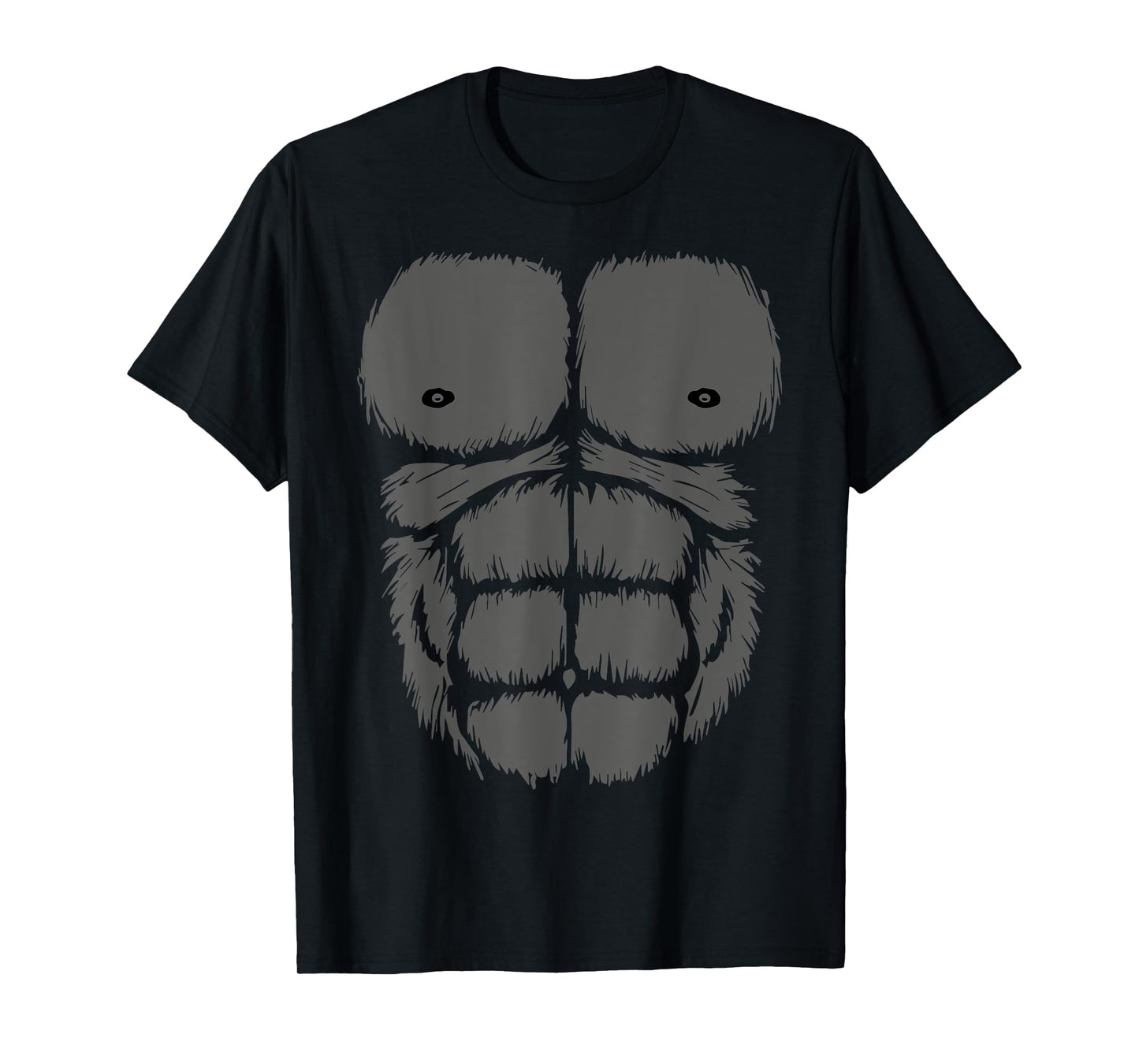 Gorilla Monkey Belly Chest Costume Shirt Men DIY Halloween T-Shirt