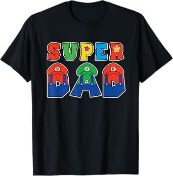 Super Dad Gamer Funny Present for Fathers From Wife and Kids T-Shirt