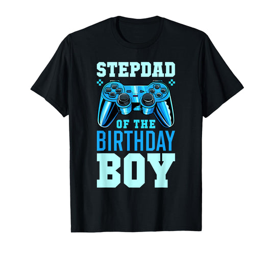 Stepdad of the Birthday Boy Matching Video Gamer Birthday T-Shirt