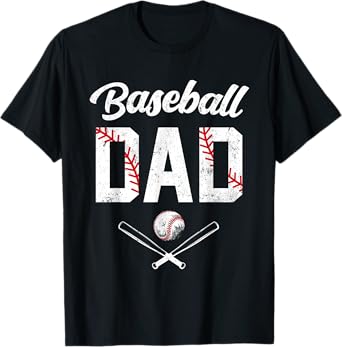 Baseball Dad Happy Fathers Day Shirts for Men Wife Daughter T-Shirt