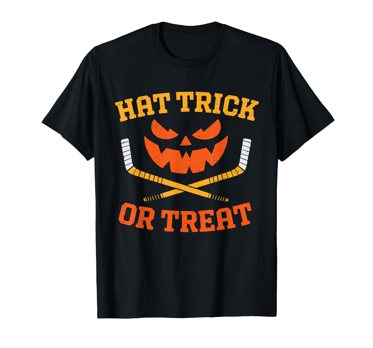 Funny Ice Hockey Pumpkin Halloween Mens Boys Teens Kids T-Shirt