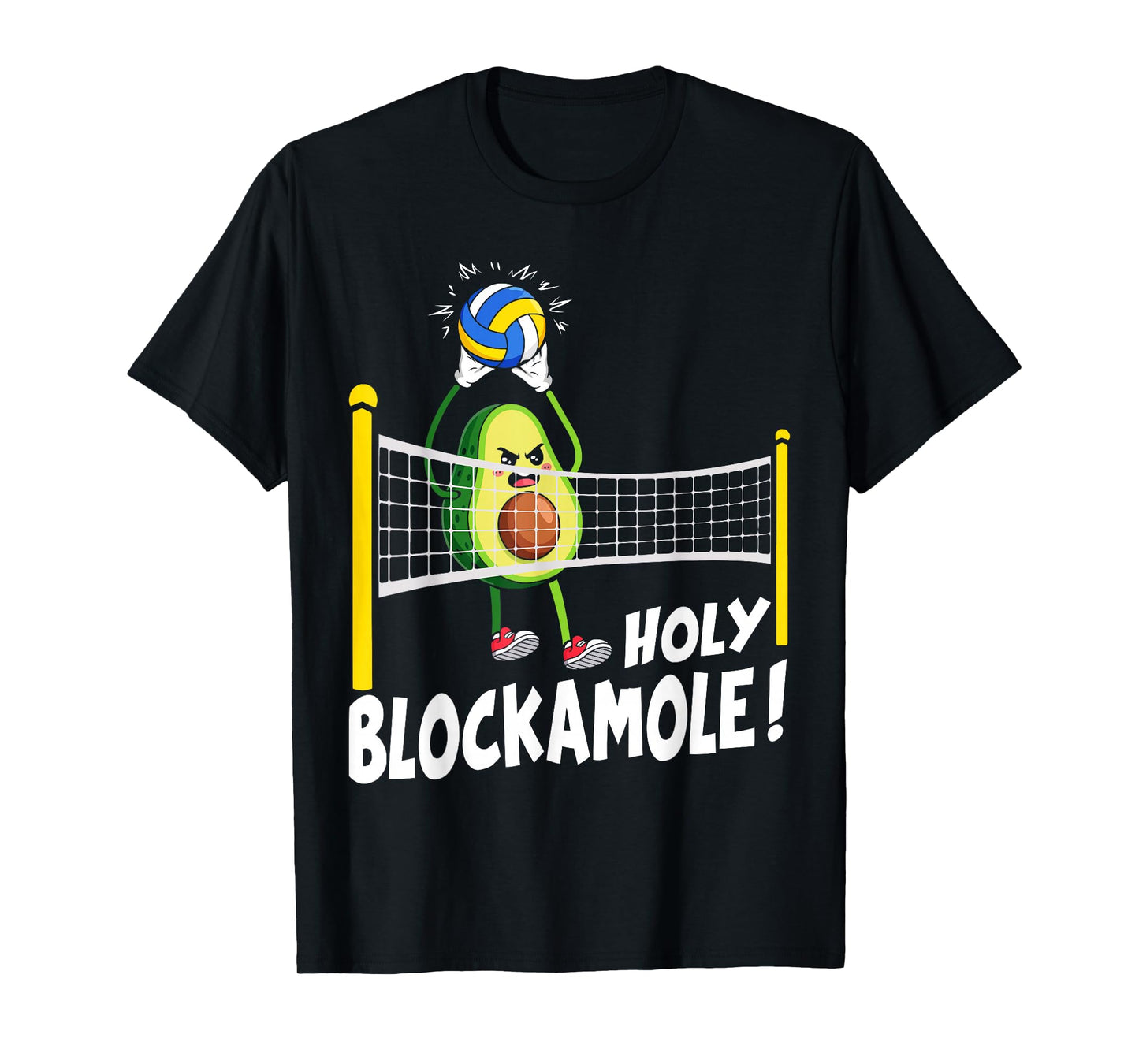 Holy Blockamole Volleyball Player Cute Funny Avocado T-Shirt