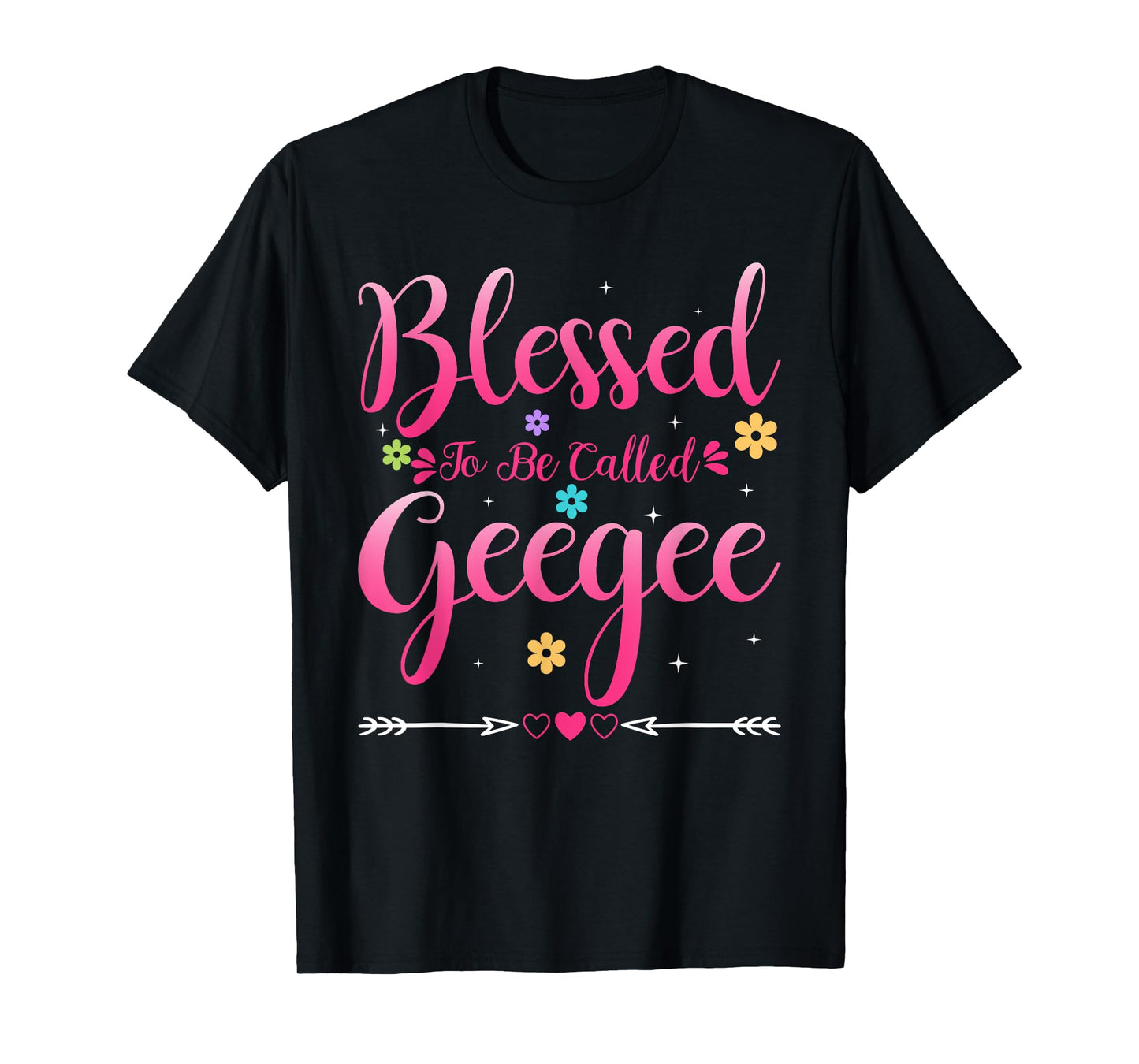 Womens Blessed To Be Called Geegee Heart Mother's Day Geegee T-Shirt
