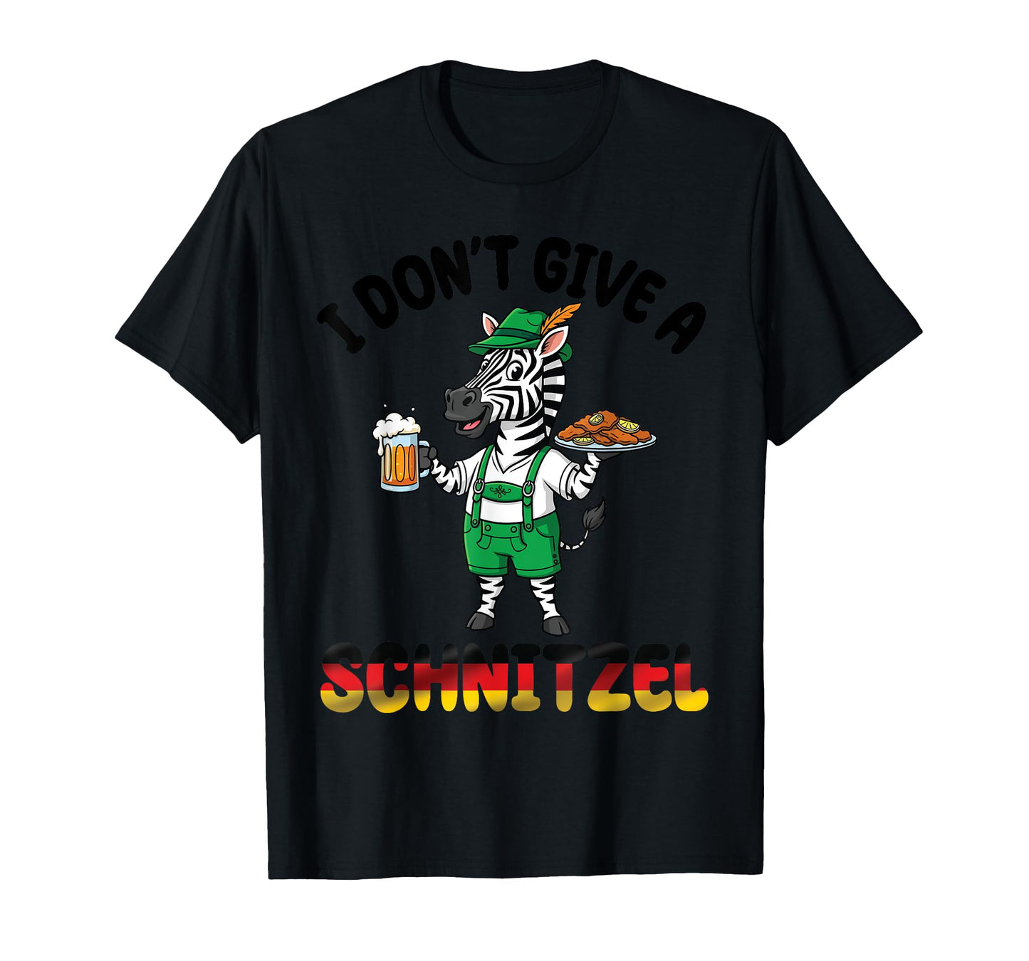 Zebra Lederhosen Beer I Don't Give A Schnitzel Oktoberfest T-Shirt