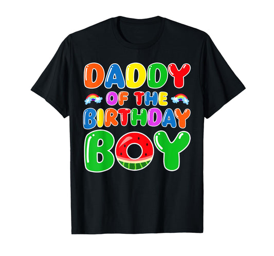 Funny Daddy Of The Birthday Boy Watermelon Birthday Family T-Shirt