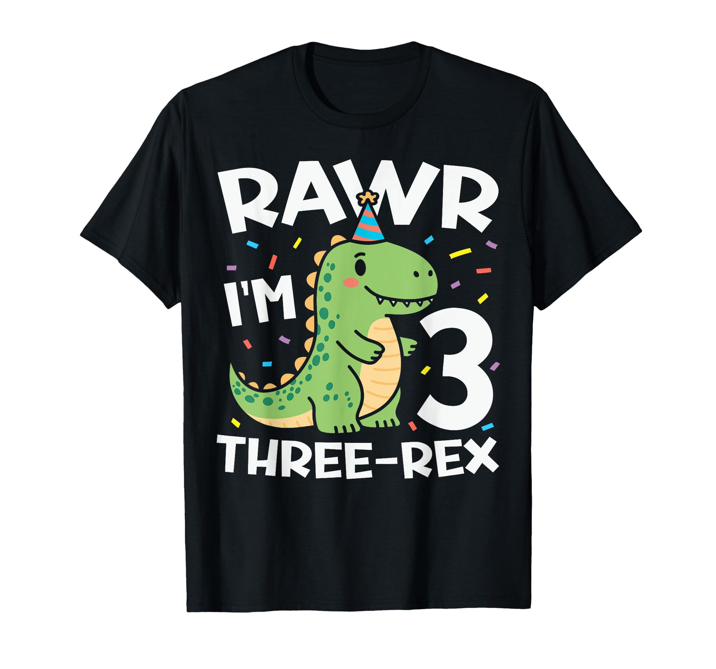 Rawr I'm 3 Cute Three-Rex T-Rex 3rd Birthday Dinosaur Party T-Shirt