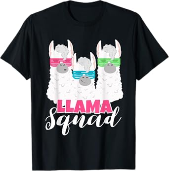 Cute Llama Squad Shirt Retro 80s Style Tshirt Gift T-Shirt