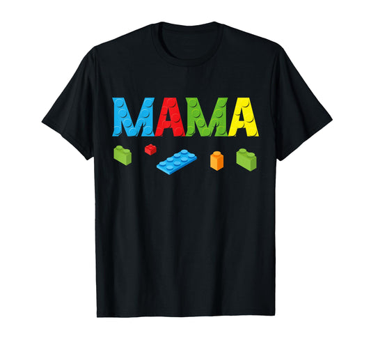 Mama Master Builder Building Bricks Blocks Family Set Womens T-Shirt