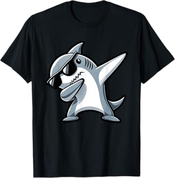 Cool Dabbing Shark Boys Kids Beaches Summer Vacation Party T-Shirt