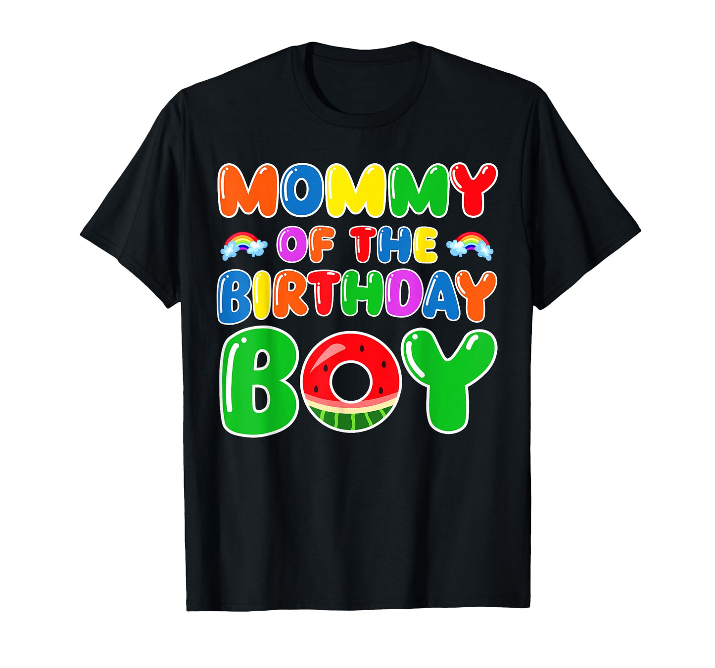 Funny Mommy Of The Birthday Boy Watermelon Birthday Family T-Shirt