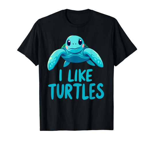 Cute Kids Turtle Design "I Like Turtles" Sea Turtle Lovers T-Shirt