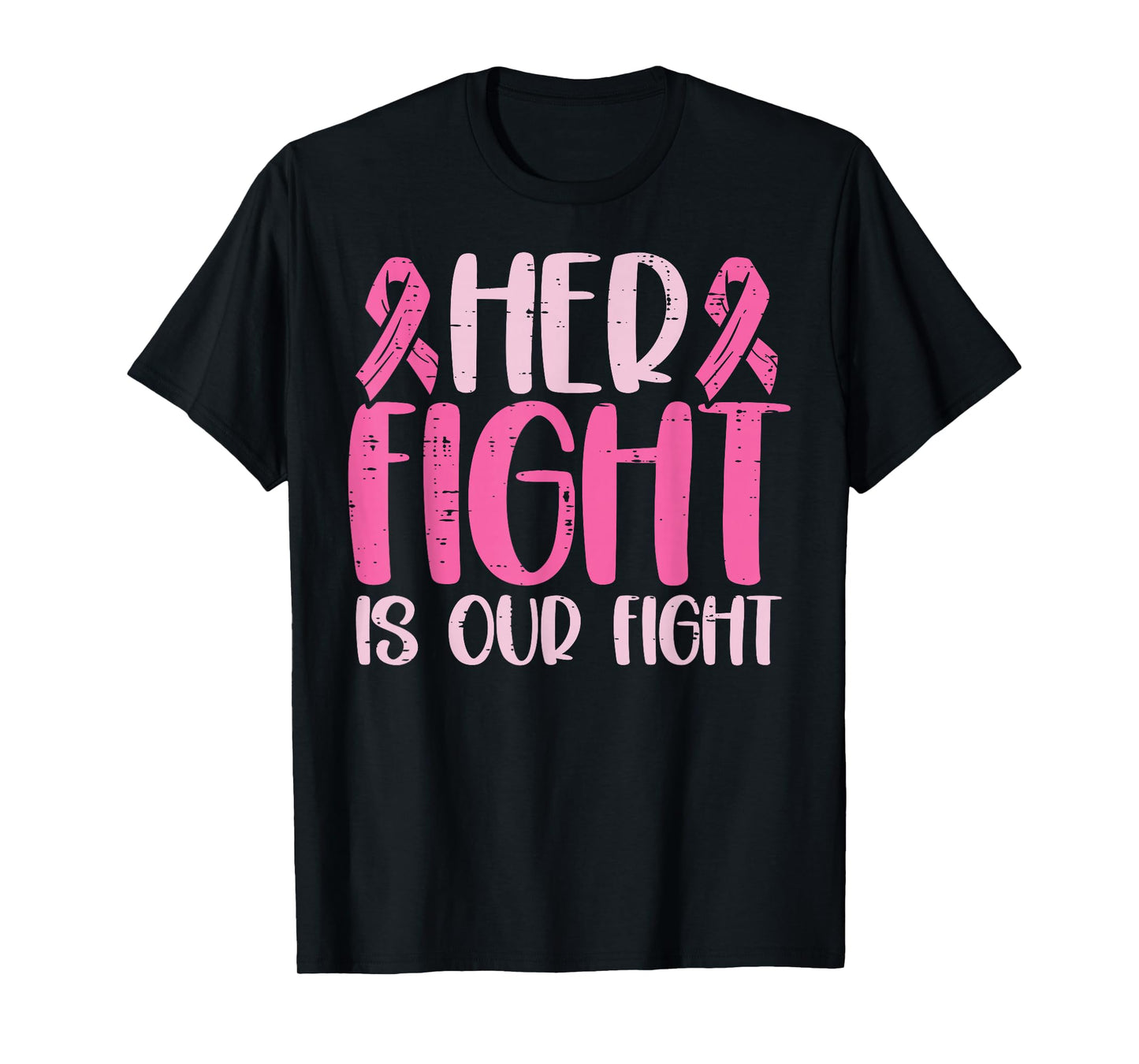 Her Fight Our Fight Family Breast Cancer Awareness Men Kid T-Shirt