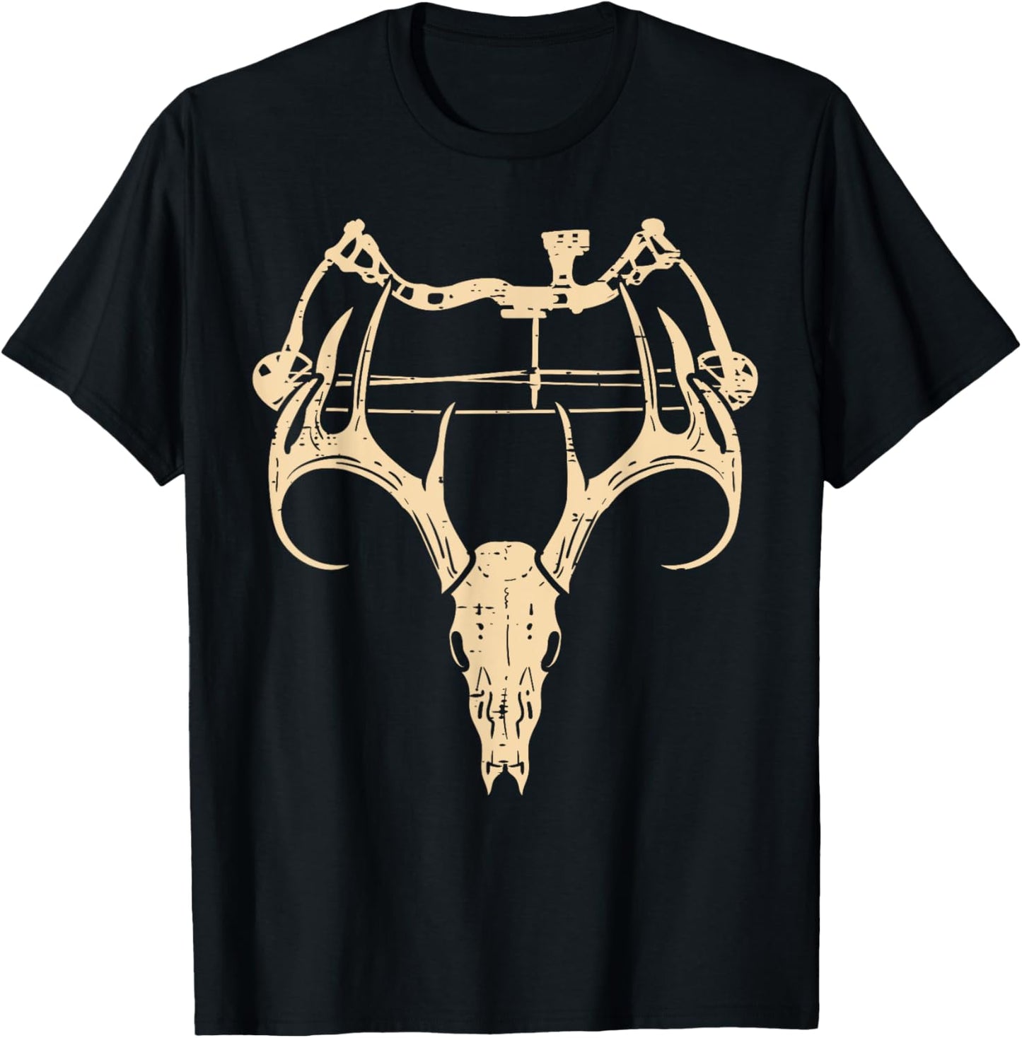 Deer Skull Compound Bow Retro Hunting Archery Dad Archer T-Shirt