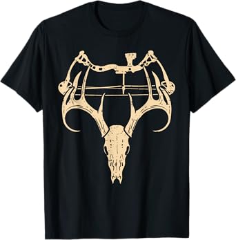 Deer Skull Compound Bow Retro Hunting Archery Dad Archer T-Shirt