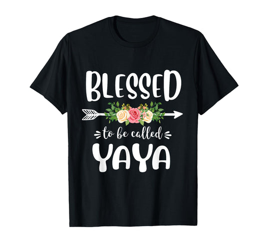 Blessed to be called Yaya Floral Arrow Design Mothers Day T-Shirt
