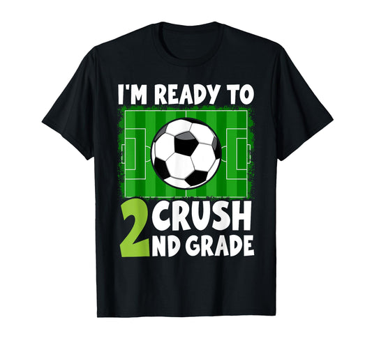 Back to School First Day of 2nd Grade Soccer Boys Kids T-Shirt