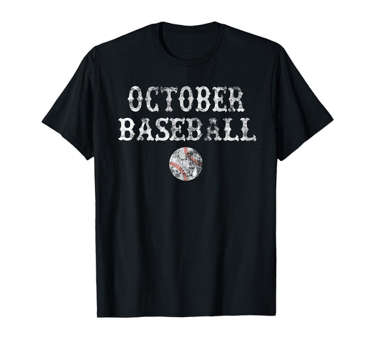 October Baseball Vintage Playoff Gift T Shirt Men Women Boys T-Shirt