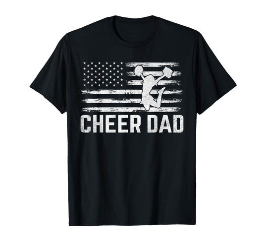 Mens Mens USA Patriotic Dad Father's Day American Flag Cheer Dad T-Shirt