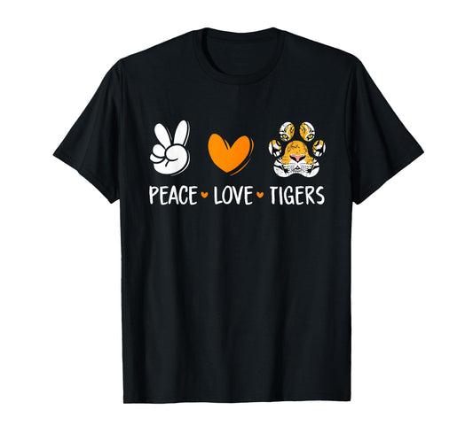 Peace Love Tigers Paw Wild Animal Lover Men Women Kids T-Shirt