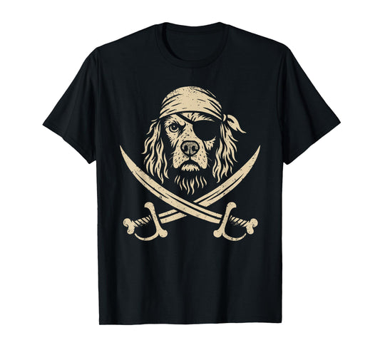 Vintage Pirate English Springer Spaniel Crossbones Dog Lover T-Shirt