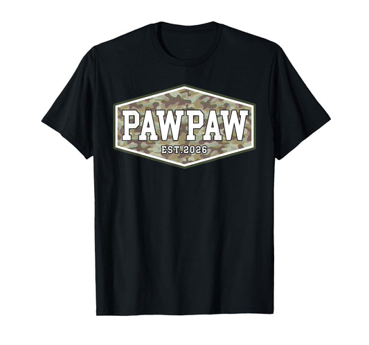 Pawpaw Est. 2026 First Grandpa Fathers Day New Pawpaw Camo T-Shirt