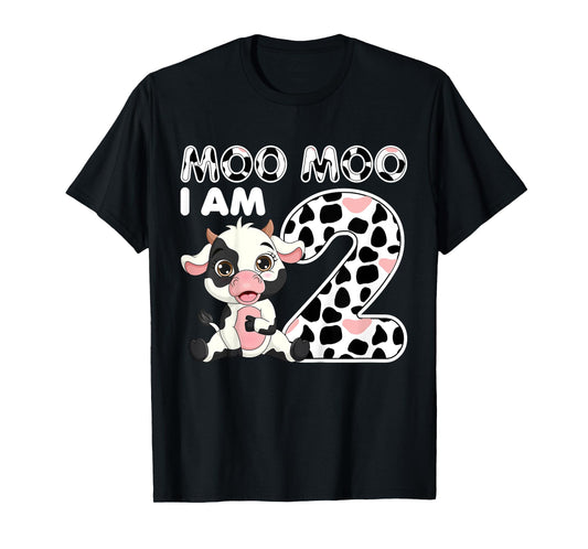 Cow Moo Moo I'm Two - 2 Years Old Cow Lover 2nd Birthday T-Shirt
