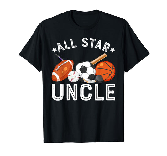 All Star Uncle Of The Birthday Boy Basketball Soccer Sport T-Shirt