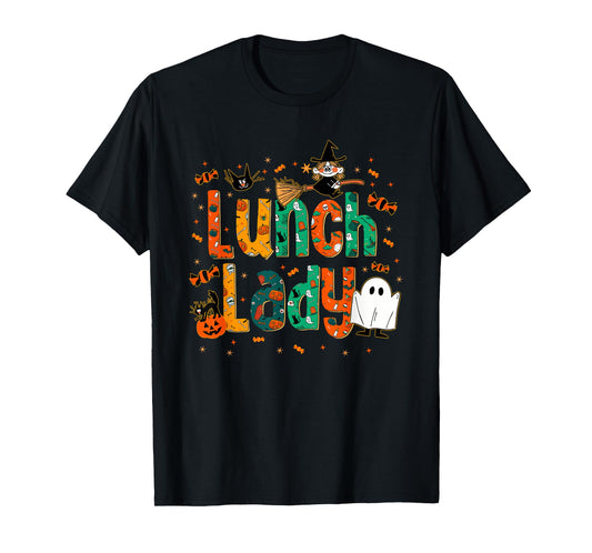 Halloween Lunch Lady Cafeteria Spooky Lunch Lady Halloween T-Shirt