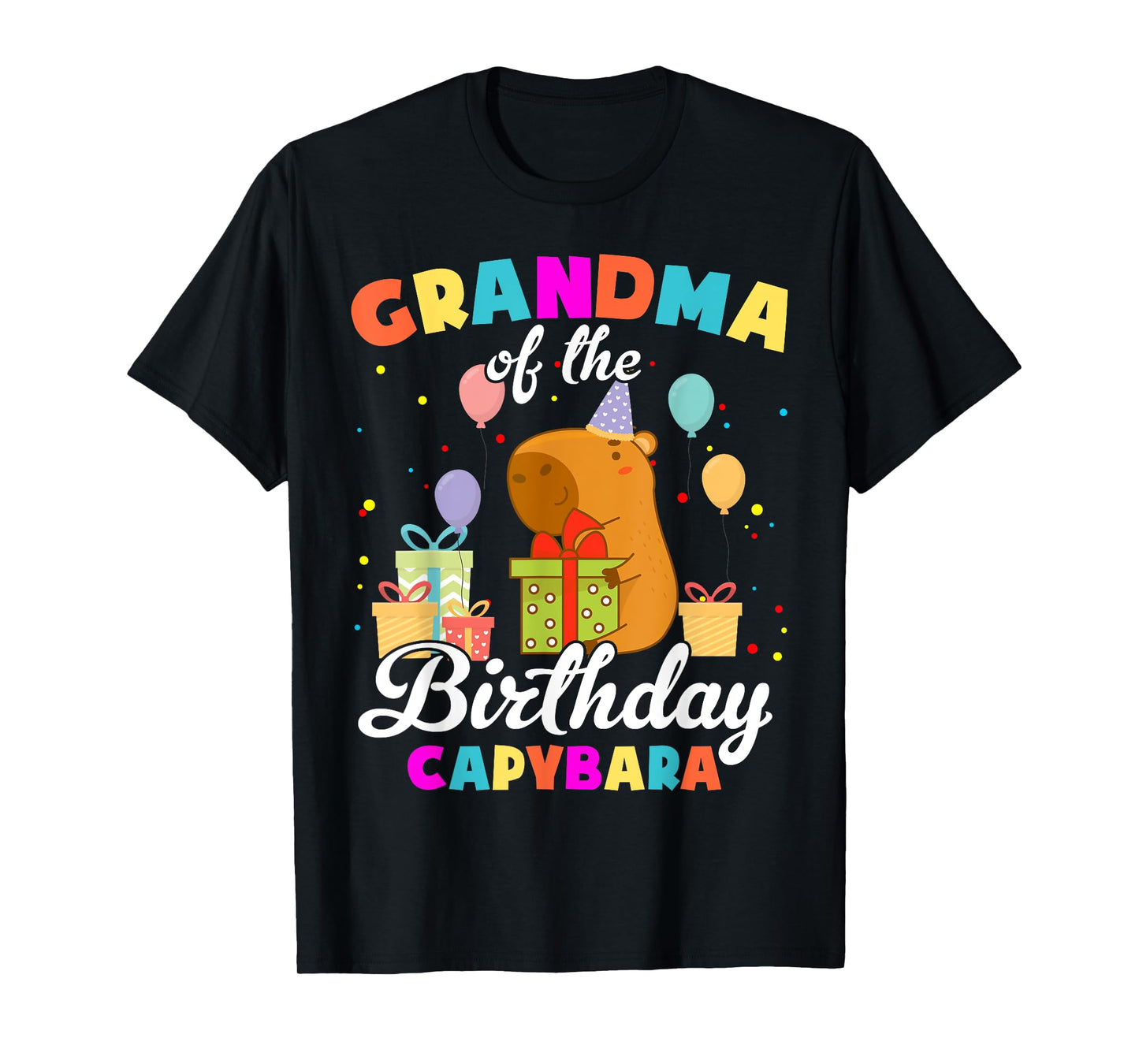 Grandma Of The Birthday Capybara Family Party T-Shirt