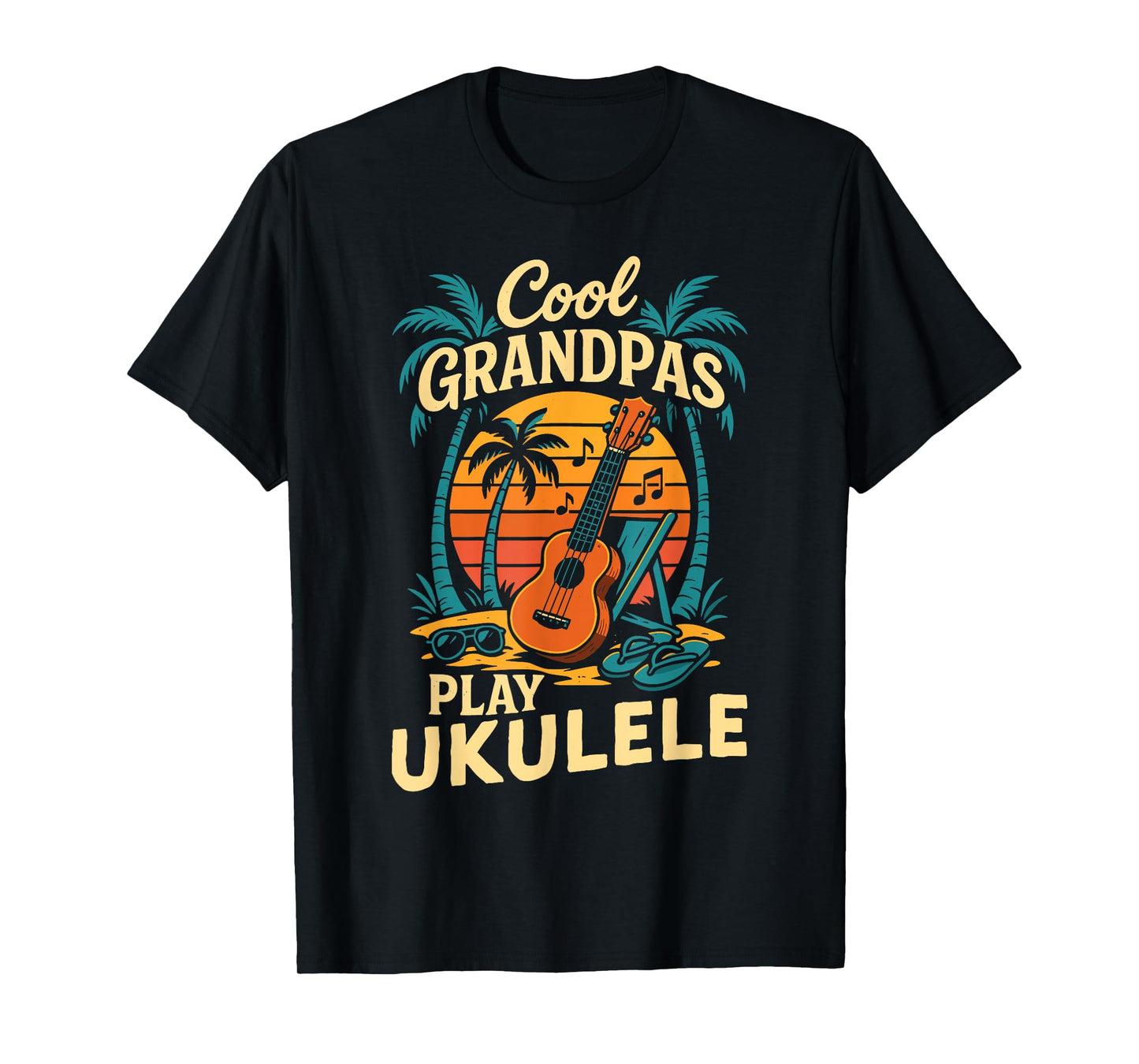 Hawaiian Ukulele Uke Cool Grandpas Play Ukulele T-Shirt