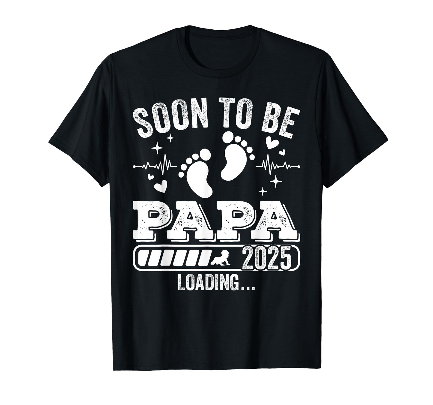 Soon to Be Papa 2025 Loading Pregnancy Announcement T-Shirt