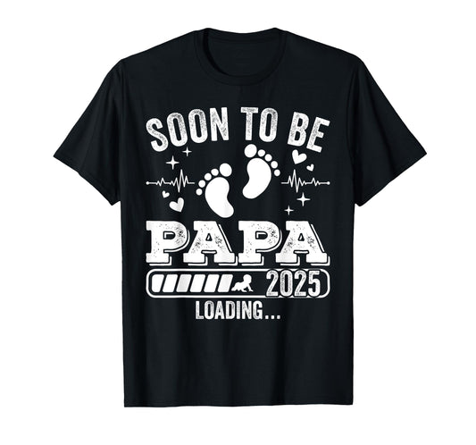 Soon to Be Papa 2025 Loading Pregnancy Announcement T-Shirt