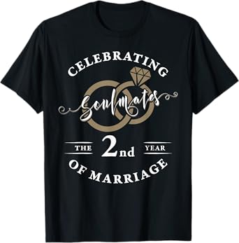 2nd Year Wedding Anniversary 2nd Marriage Couples Matching T-Shirt