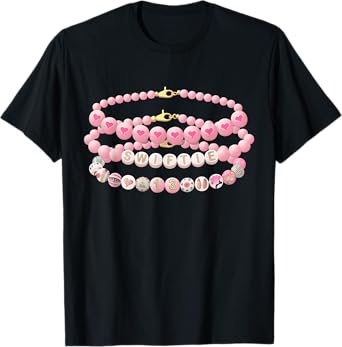 Pink Coquette Bow TAYLOR First Name Friendship Bracelet 90s T-Shirt