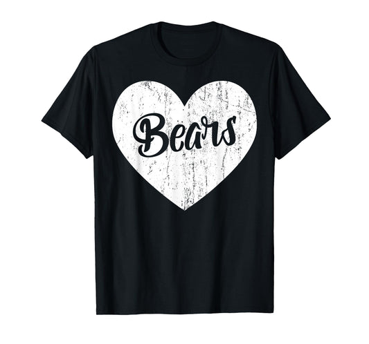 Bears School Sports Fan Team Spirit Mascot Cute Heart Gift T-Shirt