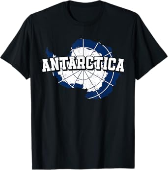 Antarctica Map and Flag Souvenir Antarctic T-Shirt