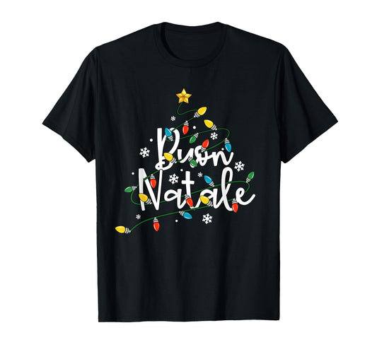 Buon Natale Italian Family Merry Christmas Tree Lights T-Shirt