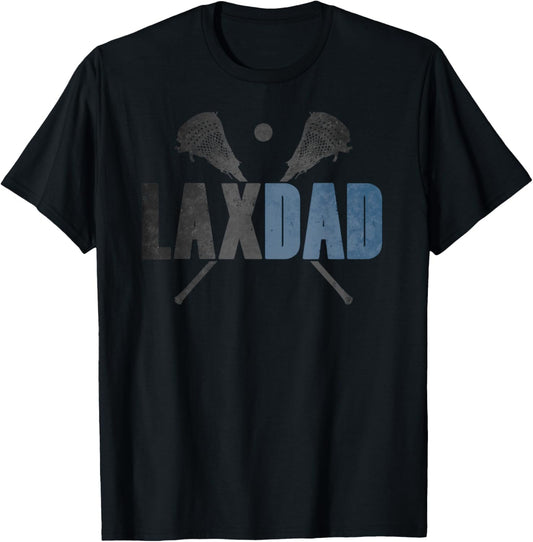 Lax Dad Lacrosse Player Father Coach Sticks Vintage Graphic T-Shirt
