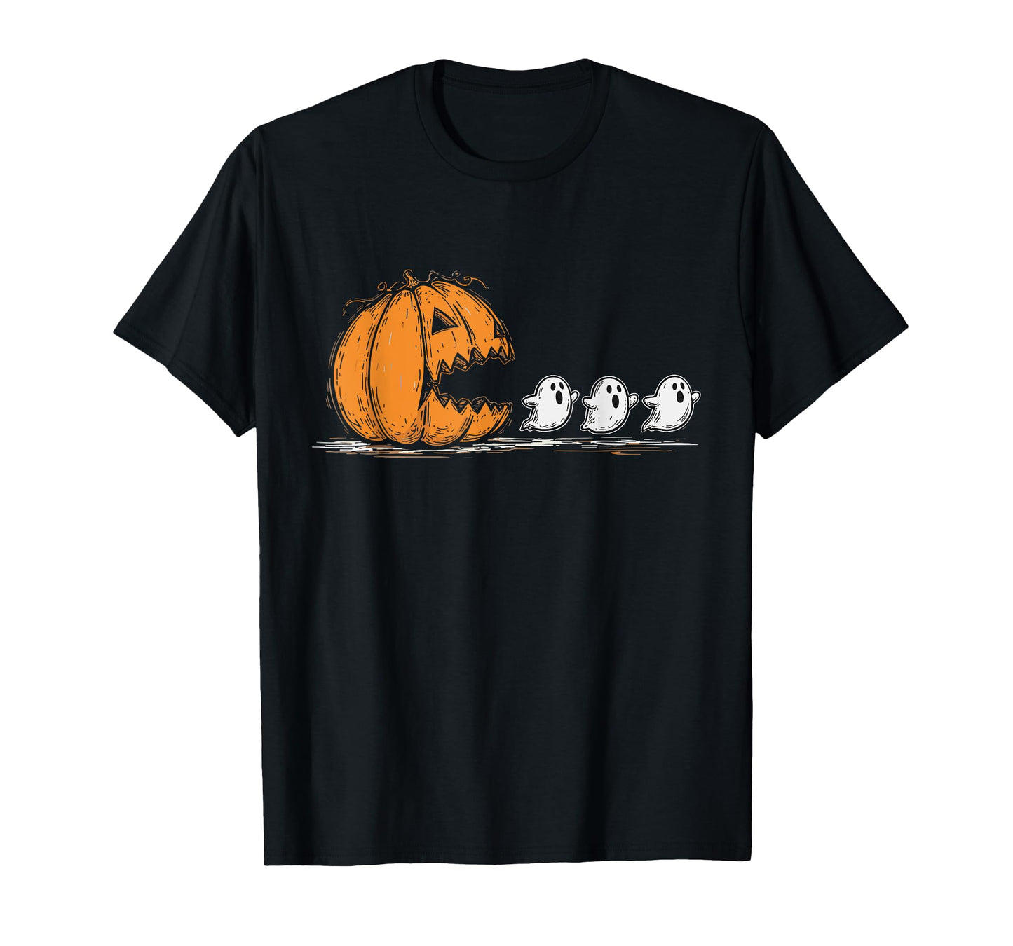 Halloween Pumpkin Chasing Ghost T-Shirt