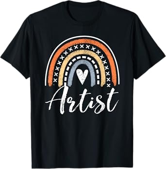 Artist Gifts For Women Funny Art Painter Rainbow T-Shirt