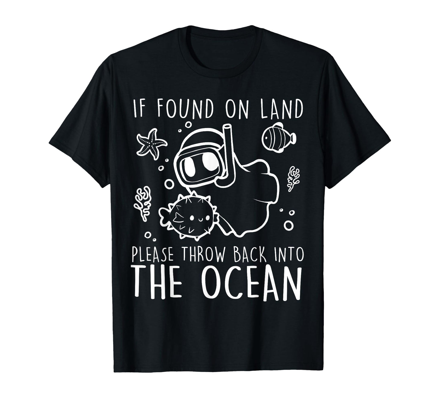 Halloween Boo Ghost Diver Scuba Diving Throw Back To Ocean T-Shirt
