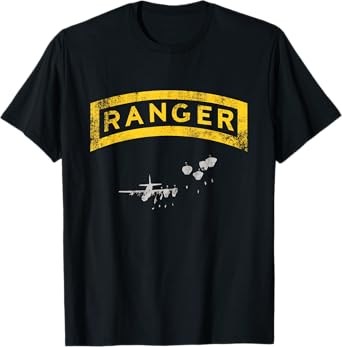 US Army Ranger Tab Airborne Ranger Military Veteran Vintage T-Shirt