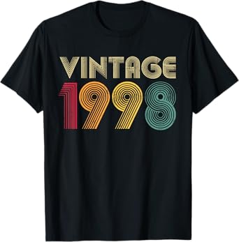 27th Birthday Gift Classic 1998 Vintage Men Women 27 Years T-Shirt