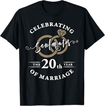 20th Wedding Anniversary Tshirt Husband Wife Couple Matching T-Shirt